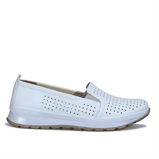 Yemeny Lazer Kesim Beyaz Comfort Ayakkabı