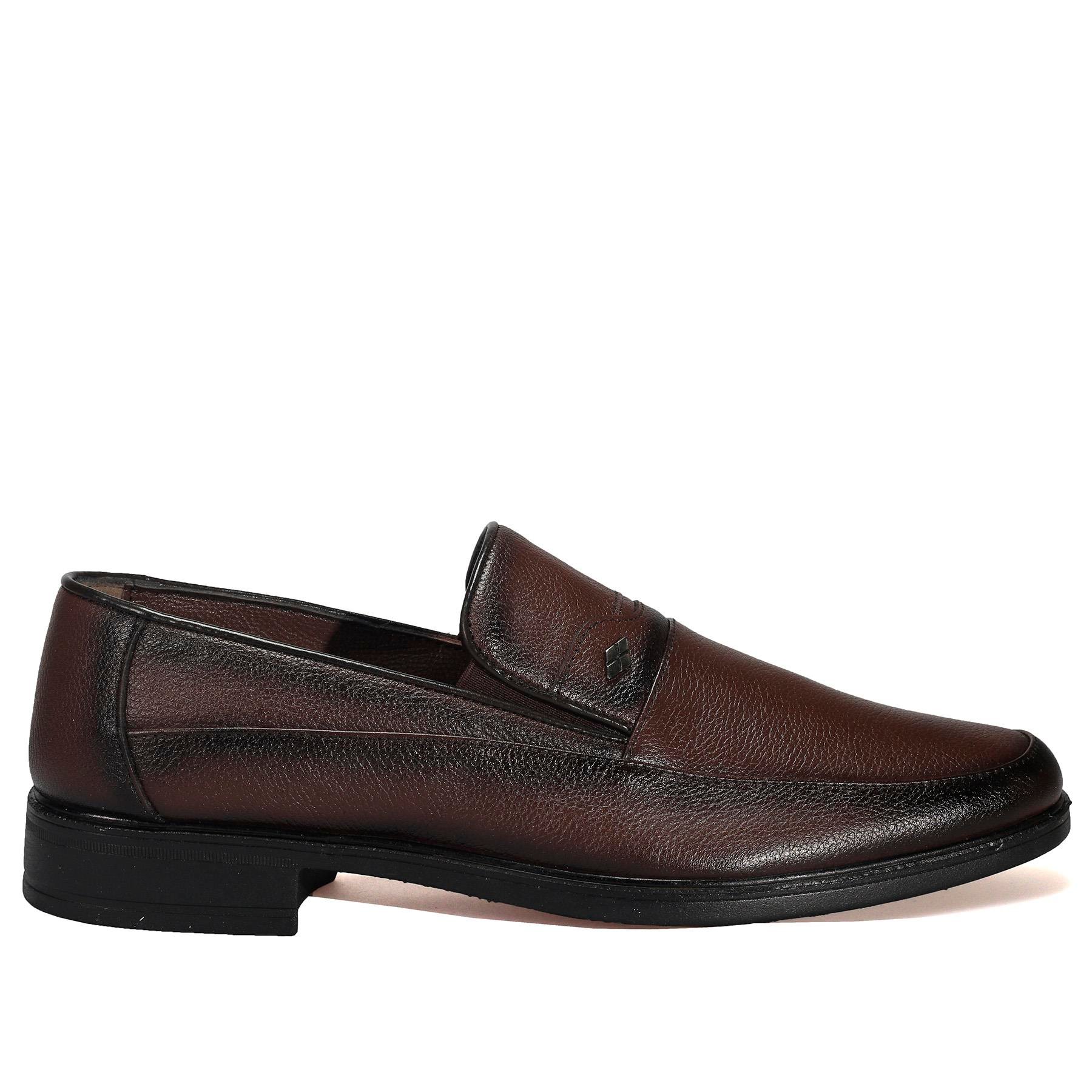 Bağcıksız Kahverengi Klasik Erkek Deri Ayakkabı