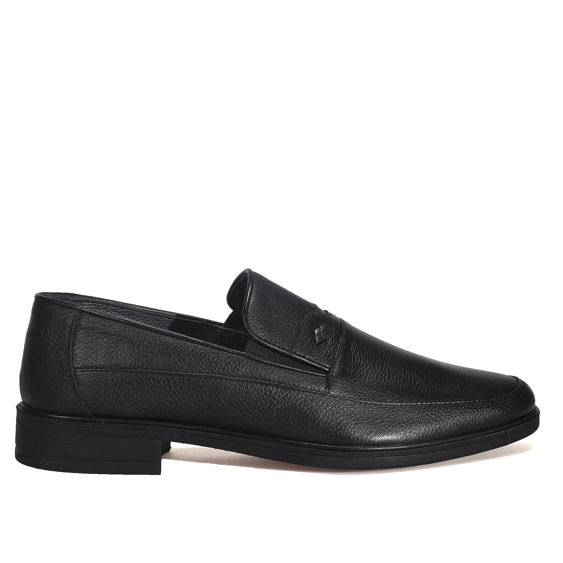 Bağcıksız Siyah Klasik Erkek Deri Ayakkabı