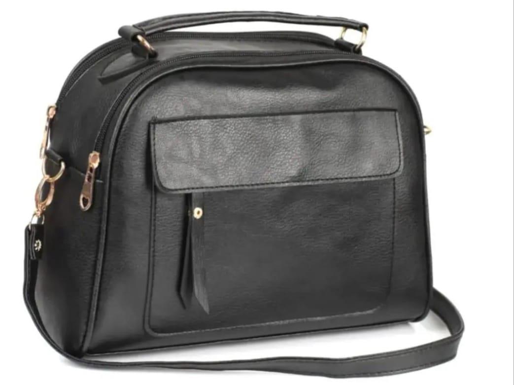 Çok Gözlü Yumuşak Derili Siyah Çapraz Kadın Çanta