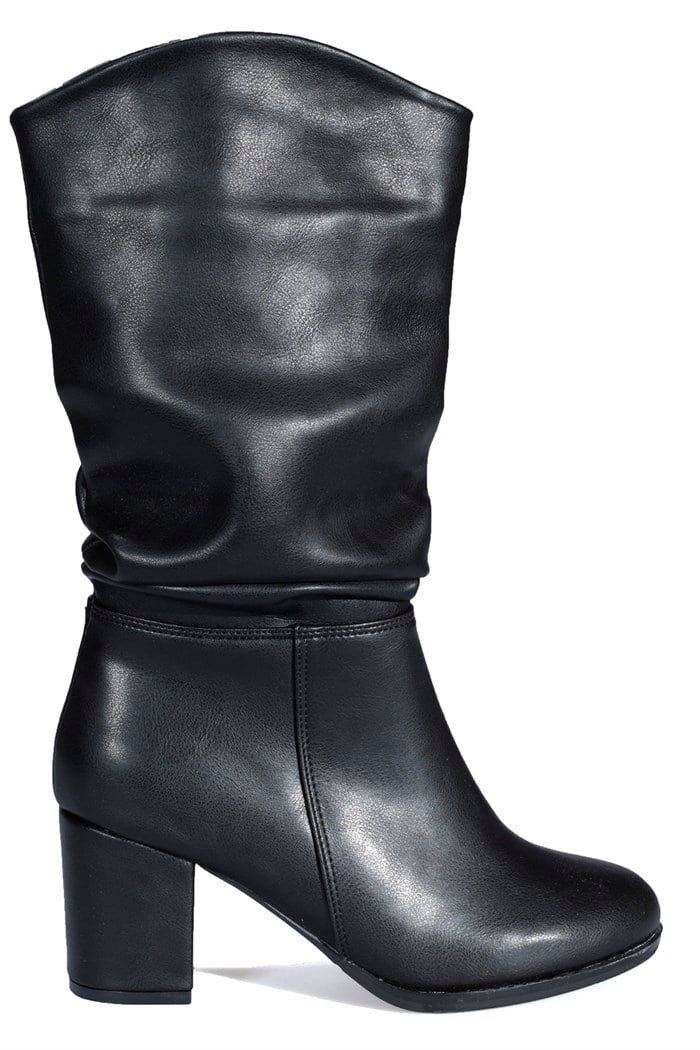 Kadın Siyah Topuklu Çizme