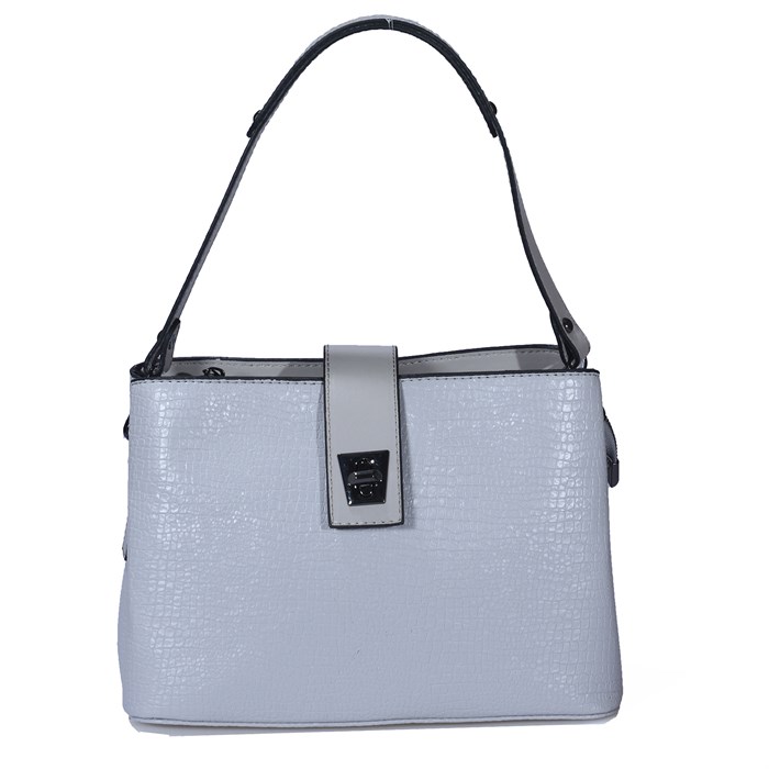 Üç Gözlü Gri Kadın El &Omuz Çanta
