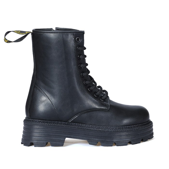 Yüksek Taban Siyah Postal Kadın Bot 