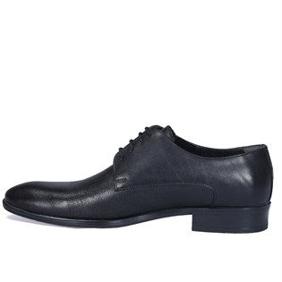 Bağcıklı Klasik Siyah Erkek Deri Ayakkabı