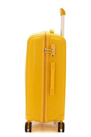 MÇS V305 Kırılmaz Polipropilen Sarı Kabin Boy Valiz