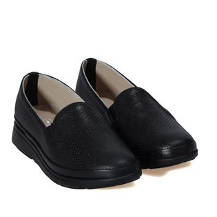 Missmamma Siyah Deri Comfort Anne Ayakkabı