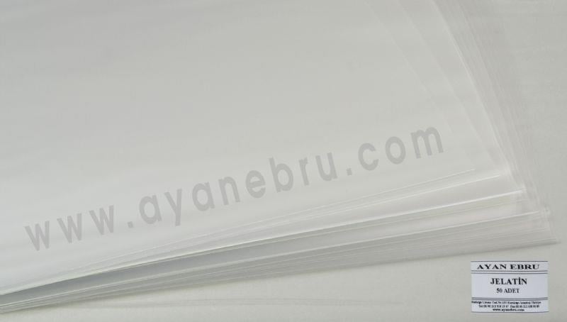 Jelatin 36*50 ebatında 50 adet 
