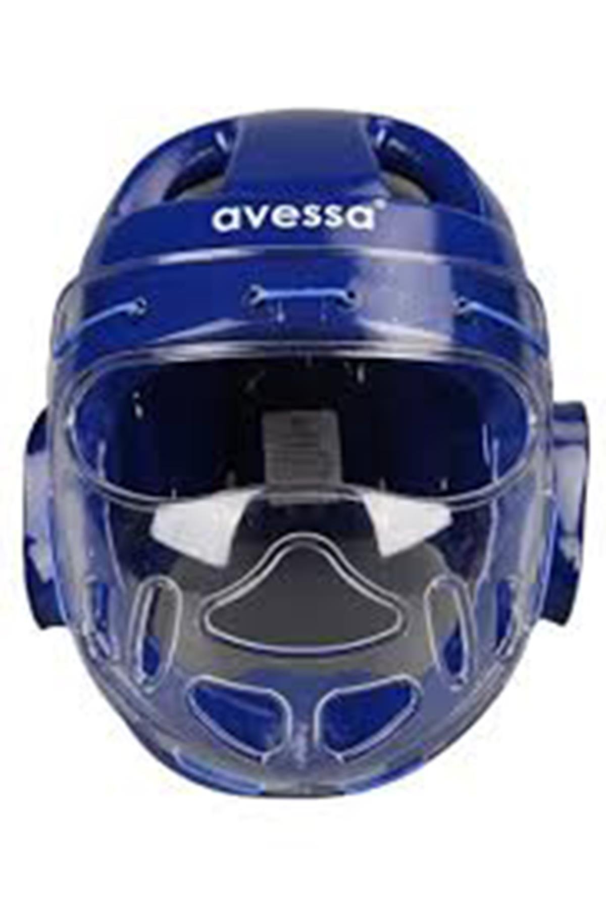 Avessa Boks-Taekwondo Kask Camlı Mavi