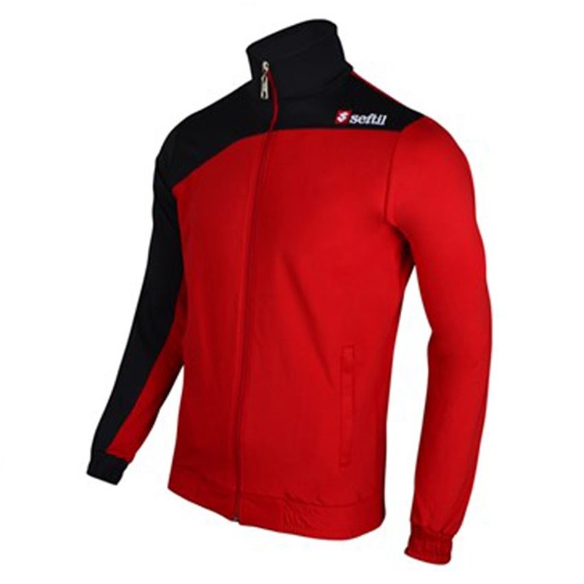 Seftil Trend Jacket Eşofman Üstü  Kırmızı siyah