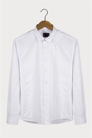Erkek Ekstra Slim Fit Uzun Kollu Takım Elbise Gömleği 22Y-4300632-1 Beyaz