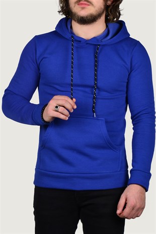 Erkek Kapşonlu Uzun Kollu Sweatshirt 9Y-5200178-029 Koyu Mavi