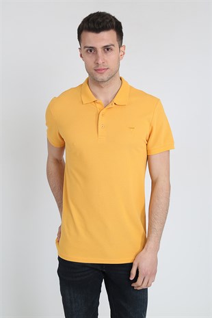 Erkek Polo Yaka Cepsiz Basic T-Shirt 20Y-3400667-2 Hardal