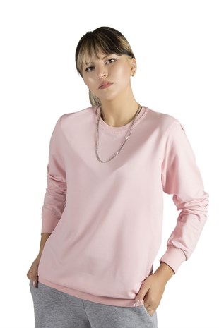 Kadın Pembe Basic Sweatshirt 22Y-5200177