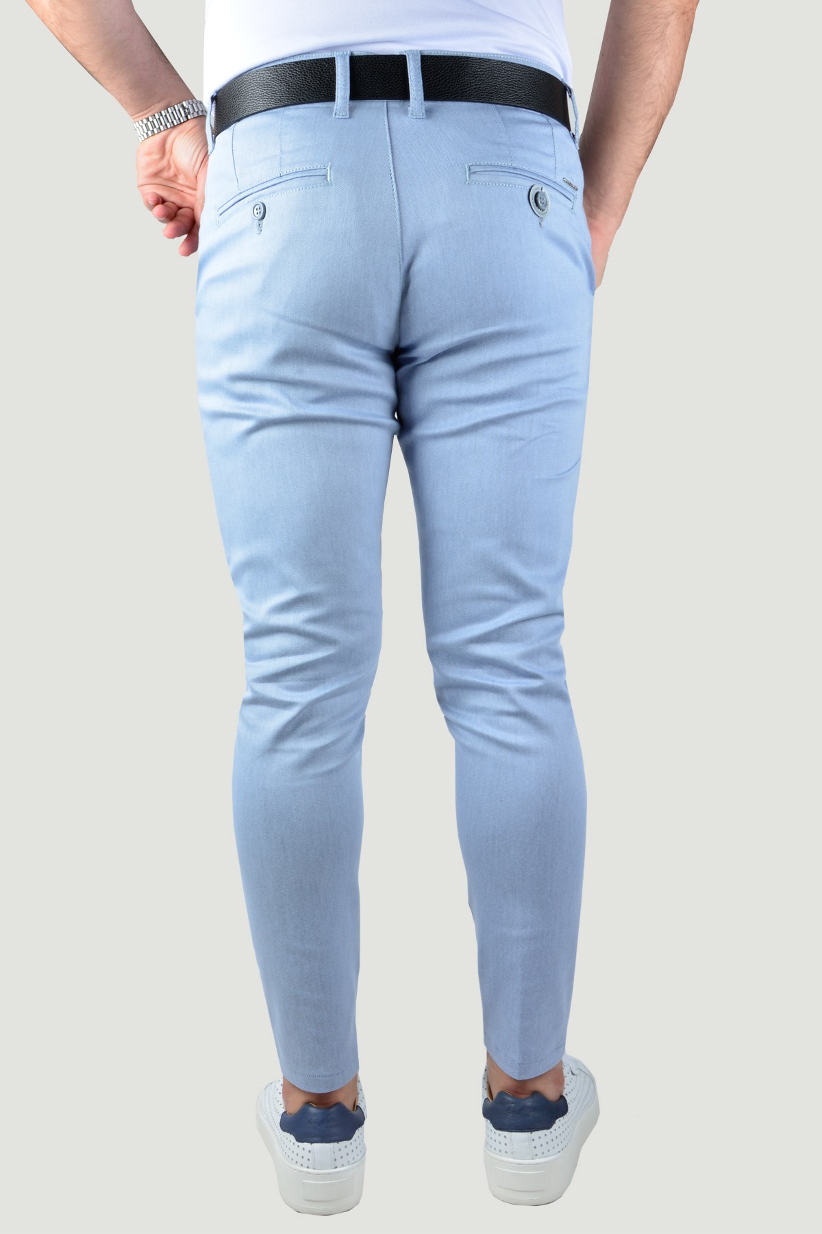 Erkek Keten Pantolon 9K-2200187-013 Açık Mavi | Terapi Giyim