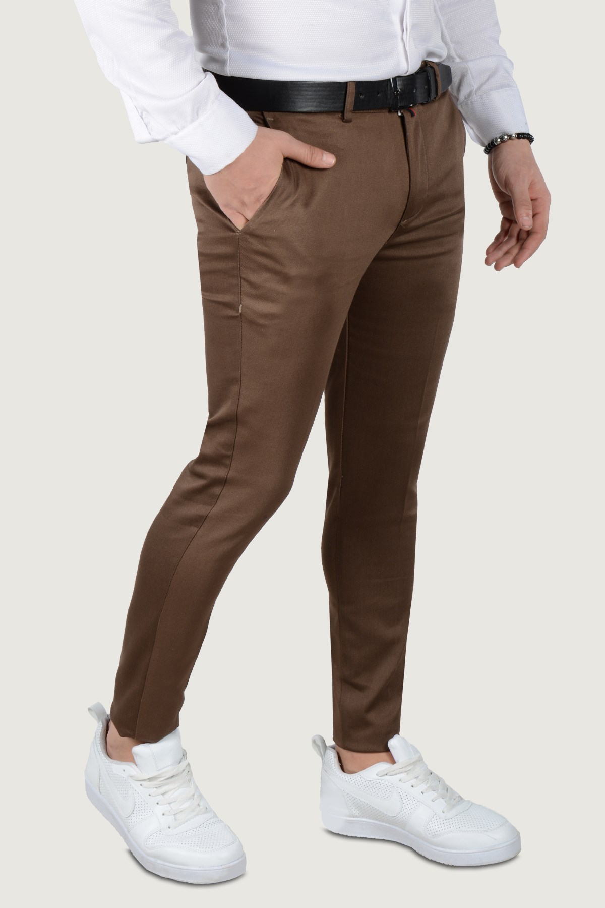Erkek Keten Pantolon 9Y-2200203-100 Koyu Kahverengi | Terapi Giyim