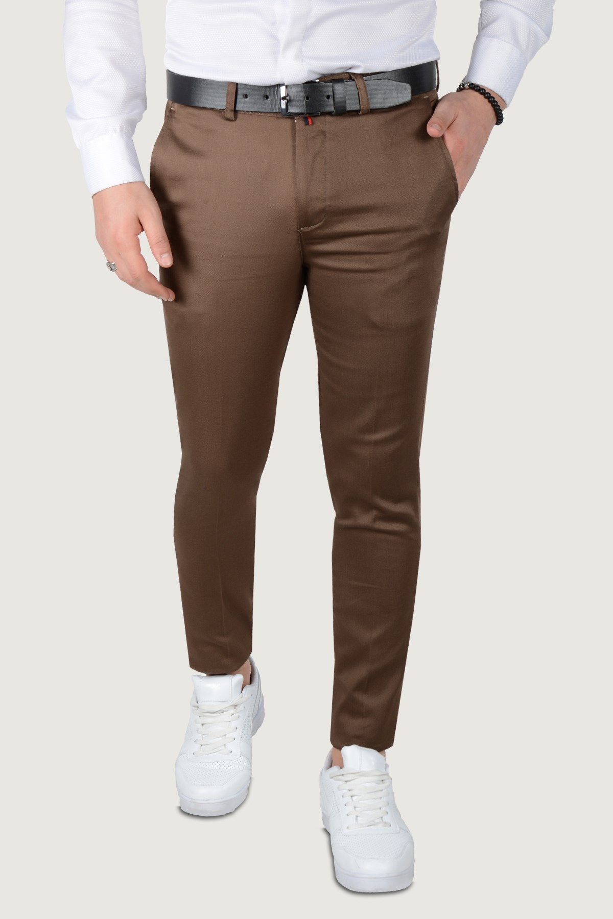 Erkek Keten Pantolon 9Y-2200203-100 Koyu Kahverengi | Terapi Giyim