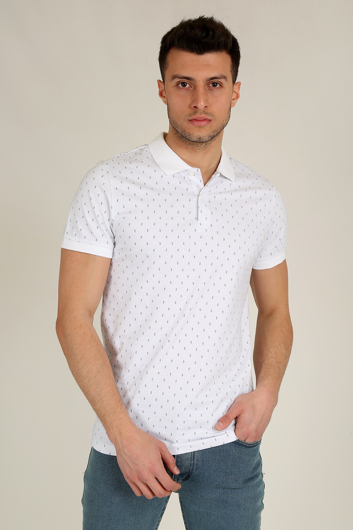 Erkek Polo Yaka T-Shirt 20Y-3400695-1 Beyaz | Terapi Giyim