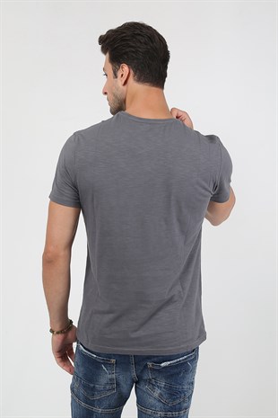 Erkek Baskılı Trend T-Shirt 20K-3400625-1 Antrasit
