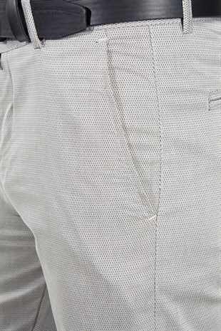 Erkek Bej Slim Fit Petekli İtalyan Kesim Keten Pantolon 21K-2200420-7