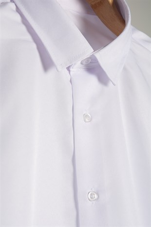 Erkek Beyaz Slim Fit Çizgi Detaylı Gömlek 7Y-4300105-2