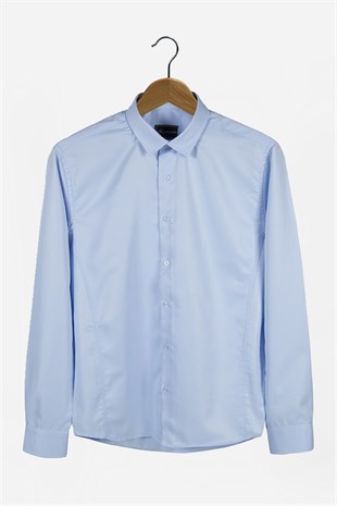 Erkek Ekstra Slim Fit Uzun Kollu Takım Elbise Gömleği 22Y-4300632-1 Mavi