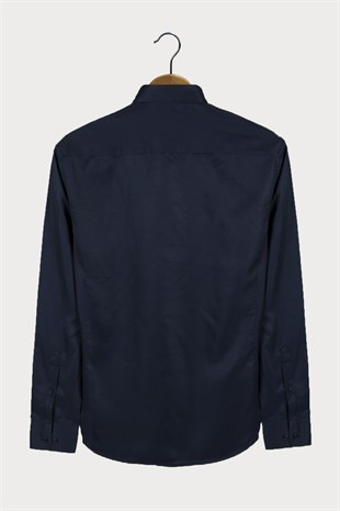 Erkek Ekstra Slim Fit Uzun Kollu Takım Elbise Gömleği 22Y-4300632-1 Lacivert