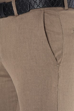 Erkek Keten Pantolon 9Y-2200196-008 Kahverengi