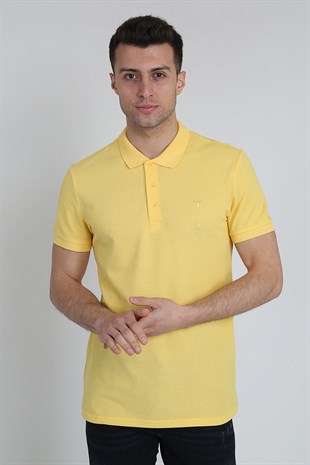 Erkek Polo Yaka Cepsiz Basic T-Shirt 20Y-3400667-2 Sarı