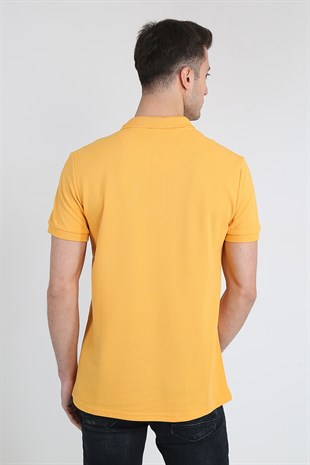 Erkek Polo Yaka Cepsiz Basic T-Shirt 20Y-3400667-2 Hardal