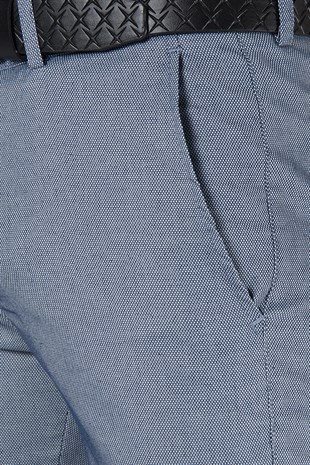 Erkek Slim Fit Petekli İtalyan Kesim Keten Pantolon 21K-2200420-6 Açık Mavi