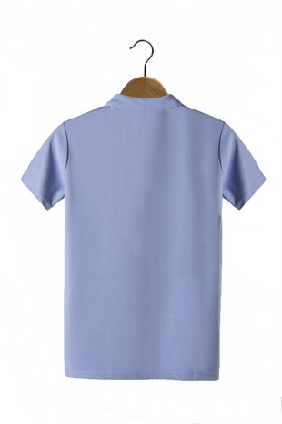 Erkek Turkuaz Slim Fit Basic Polo Yaka T-Shirt 22K-3400726