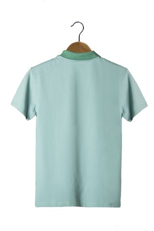 Erkek Yeşil Slim Fit Basic Polo Yaka T-Shirt 22K-3400726