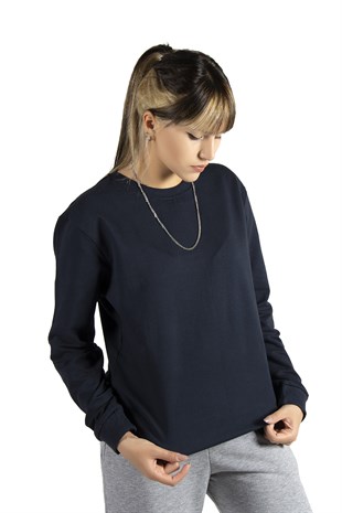 Kadın Siyah Basic Sweatshirt 22Y-5200177