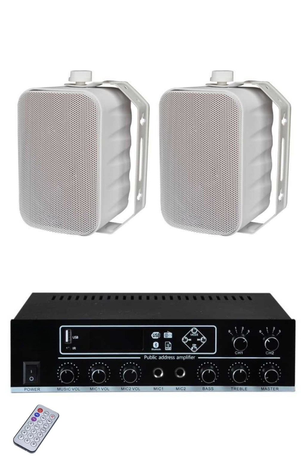CS-2W Kafe Ses Sistemi 2 Hoparlörlü | Bluetooth Müzik Yayın Sistemi Hazır Paket