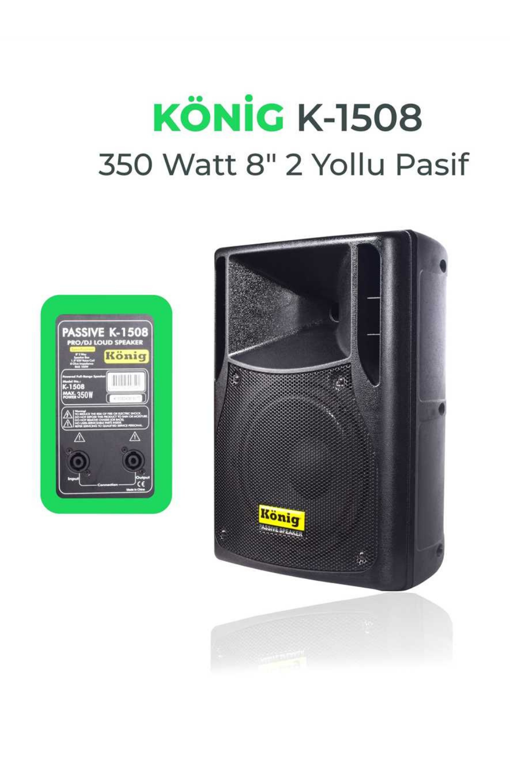 König K-1508 350W Pasif Kabin Hoparlör - 8” Profesyonel Sahne Hoparlörü