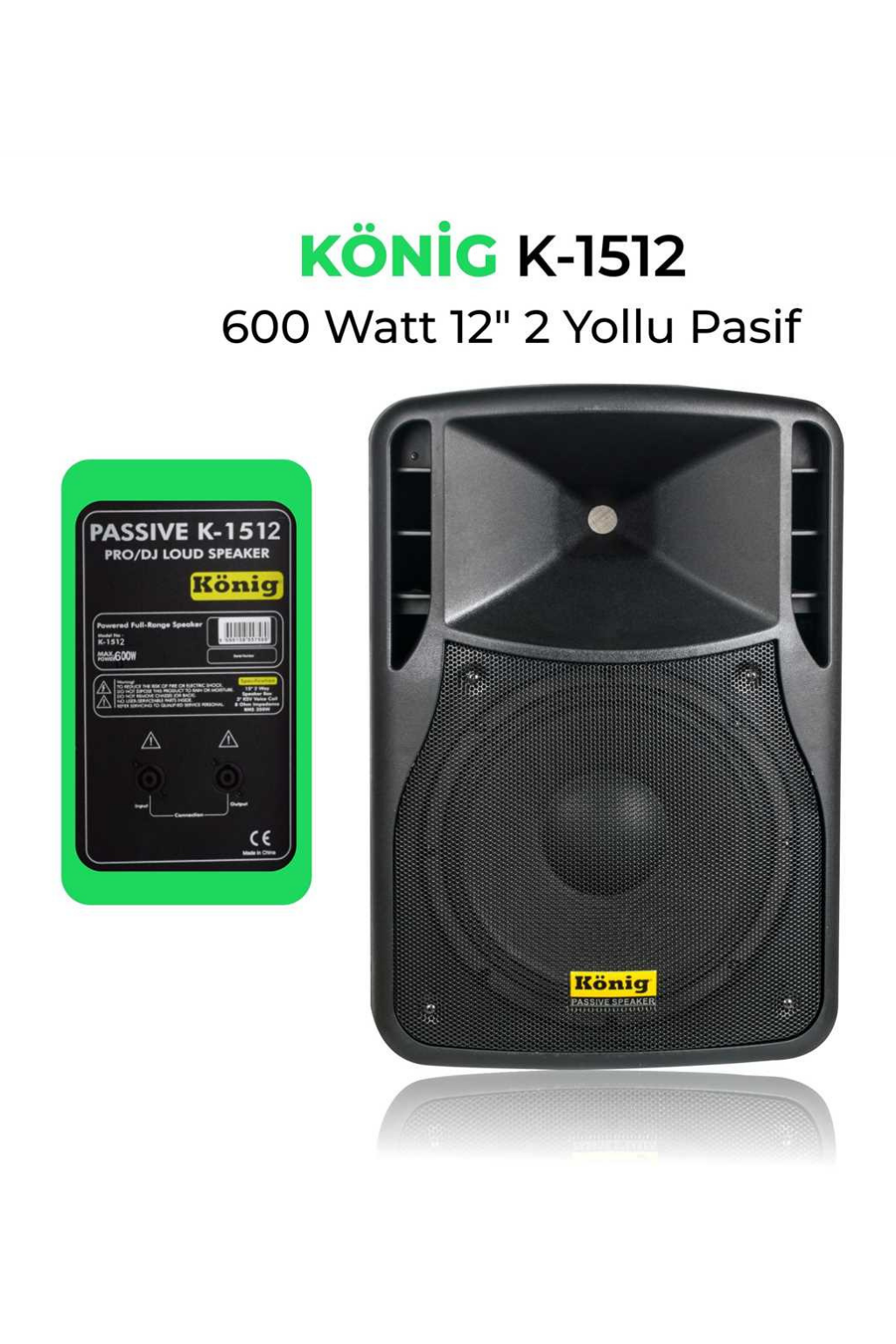 König K-1512 600W Pasif Kabin Hoparlör - 12” Profesyonel Sahne Hoparlörü