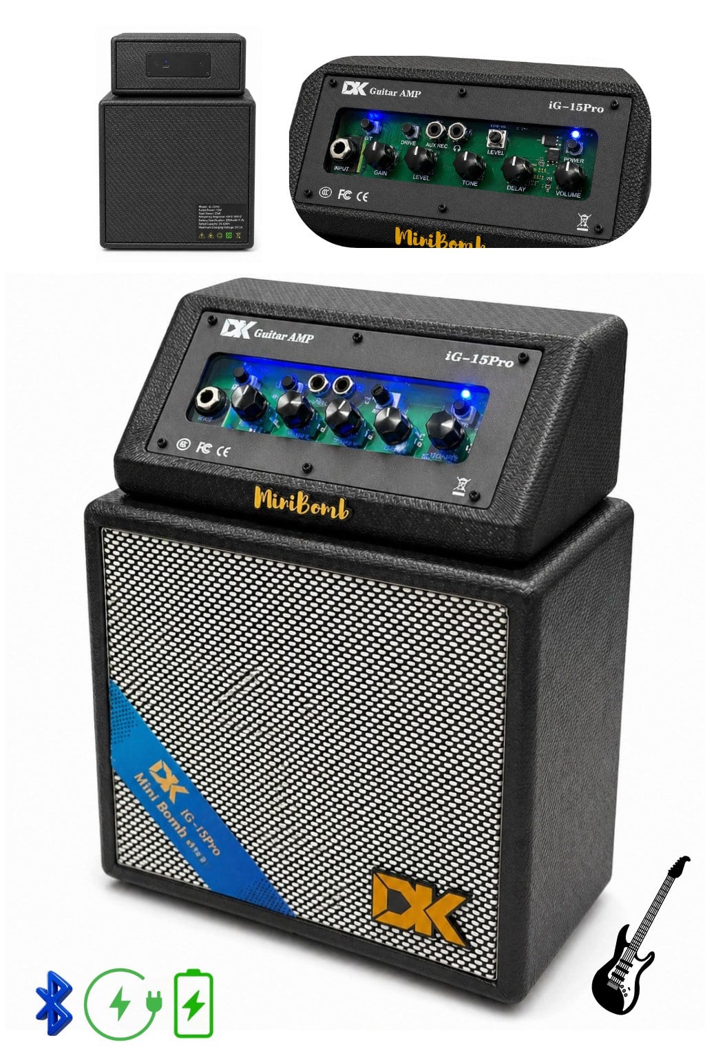 Torres IG-15Pro Gitar Amfisi Şarjlı Bluetooth 25W Mini Amfi