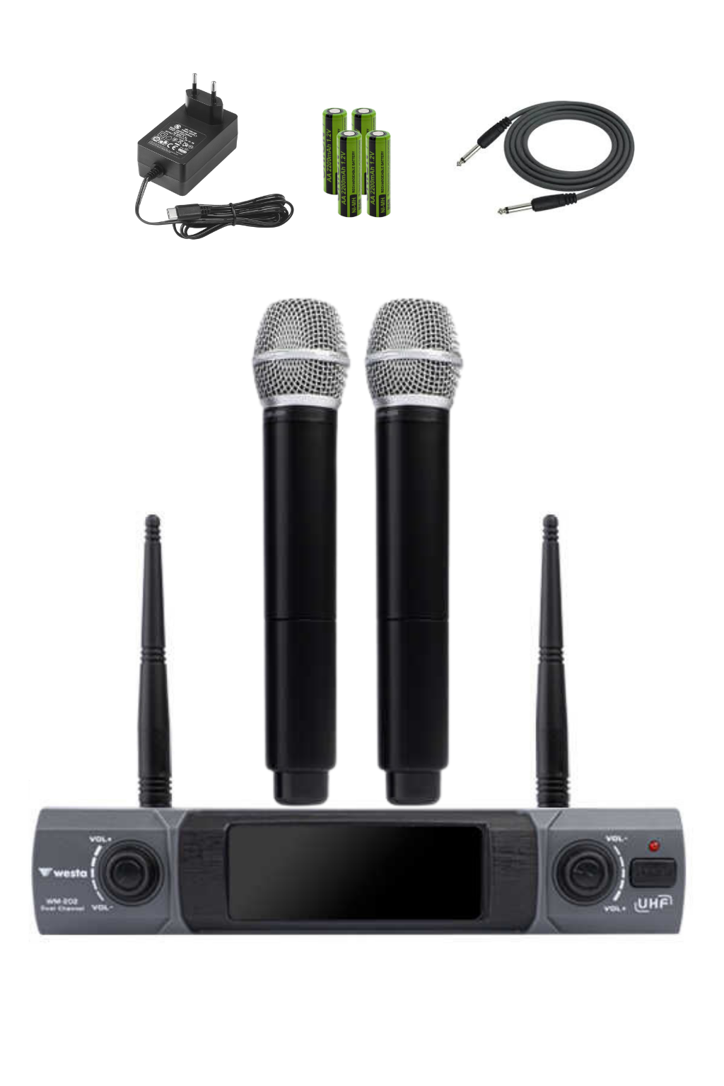 Westa WM-202H Çift El Mikrofonlu Telsiz Mikrofon Seti (Kablosuz)