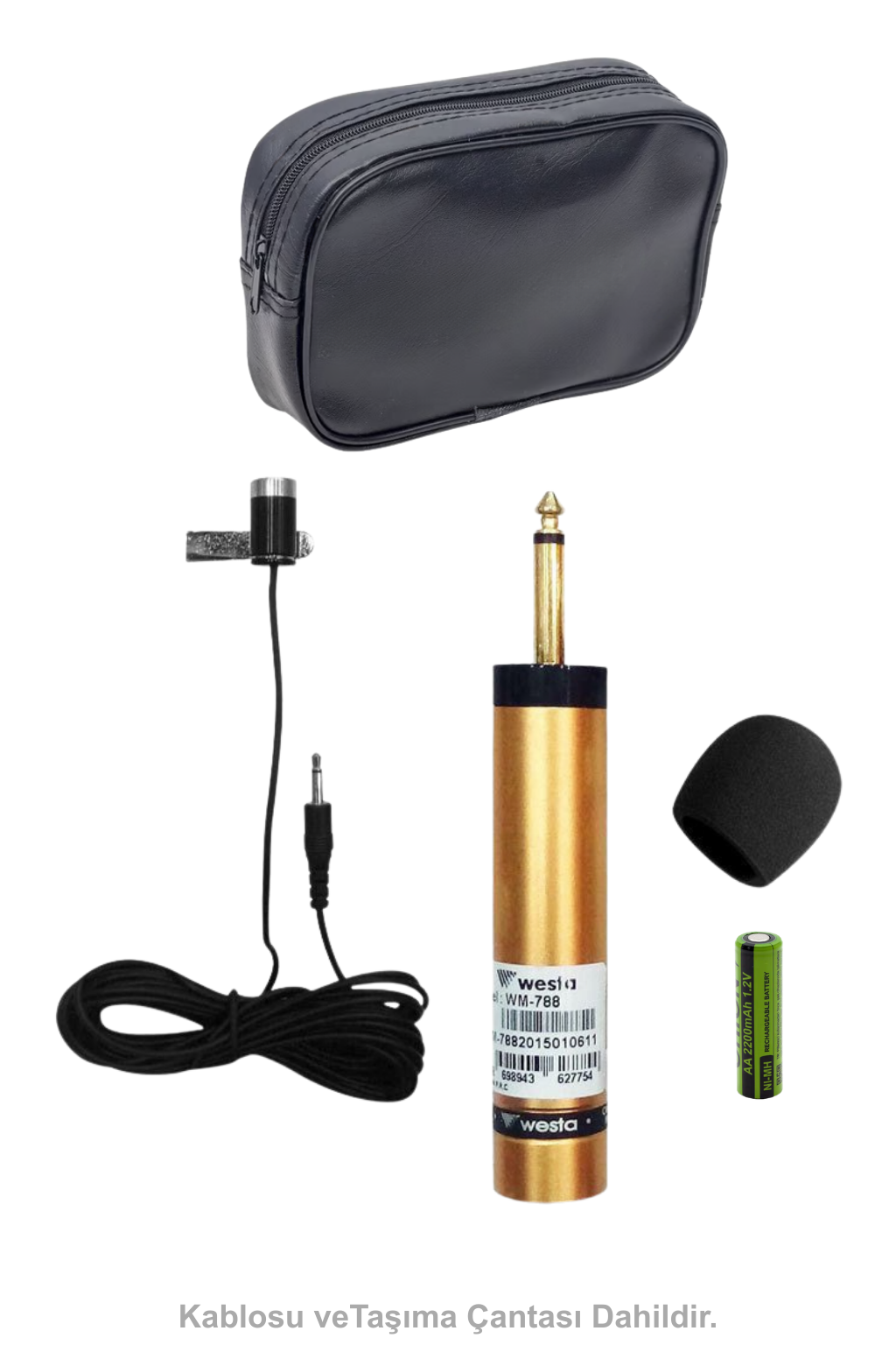Westa Wm-788 Kablolu Yaka Mikrofonu Çantalı Mikrofon