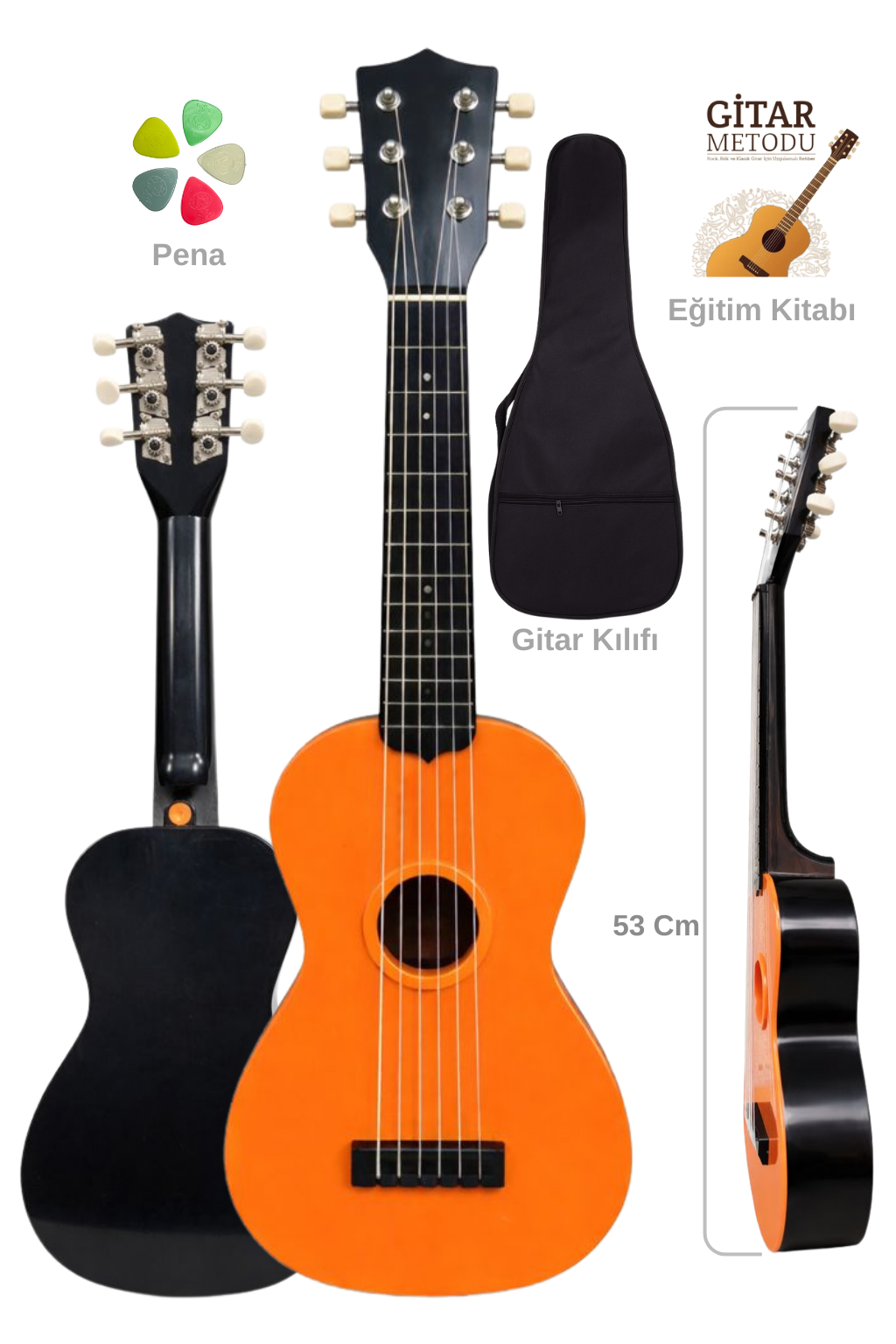 Yankı CG-16NT Oyuncak Gitar Seti 3-11 Yaş Çocuk Gitarı 53cm 6 Telli (Metod, Kılıf ve Pena Hediyeli)