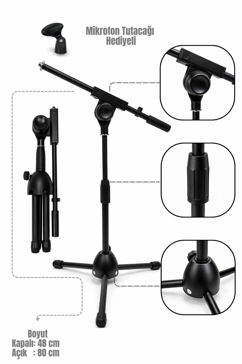 Yankı MS-18K Kürsü Mikrofon Standı Metal Tripod Sehpa