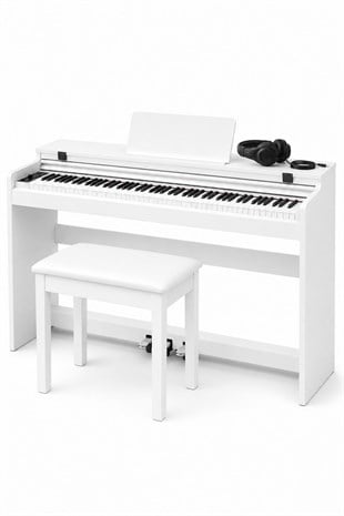 Holzmeister Fransua 490WH 88 Tuş Dijital Piyano Tuş Hassasiyetli Bluetooth 3 Pedallı Tabure ve Kulaklık Hediyeli