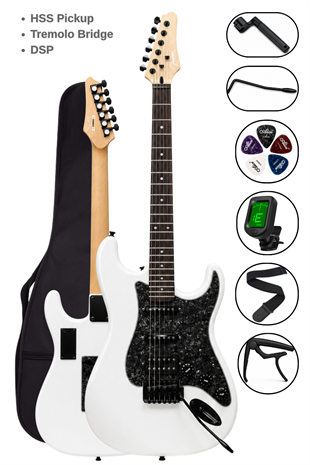 Torres Guson STD-20WH Beyaz DSP Elektro Gitar HSS Tremolo Modern Seri