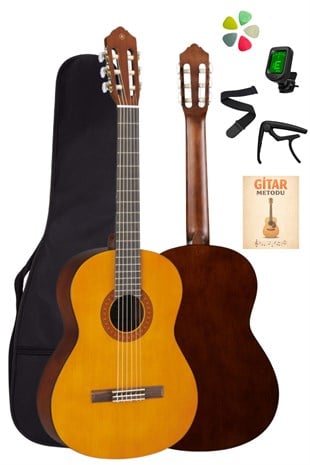 Yamaha C40 4/4 Klasik Gitar Seti Kılıflı Öğrenci Gitarı Akort Cihazı Kapo ve Metot Dahil