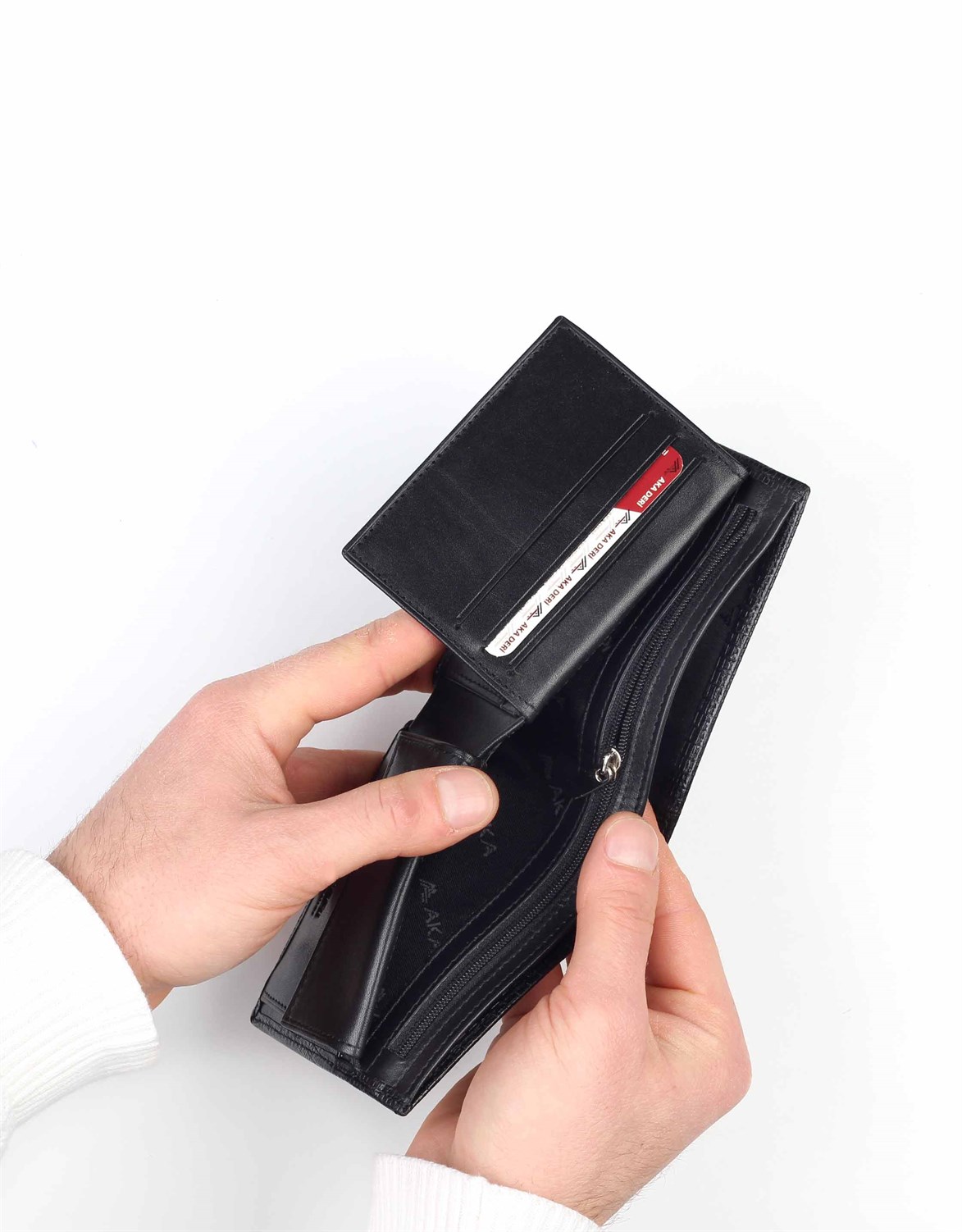 Aka Deri Siyah Erkek Cüzdanı 537 -10