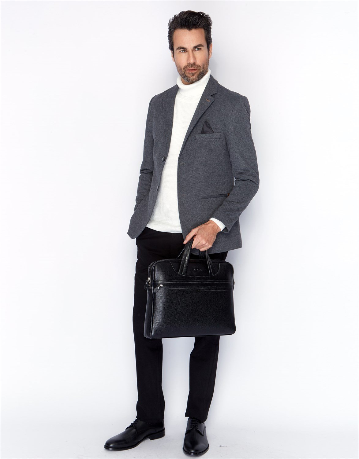 Aka Deri Siyah Evrak Çantası 298 2