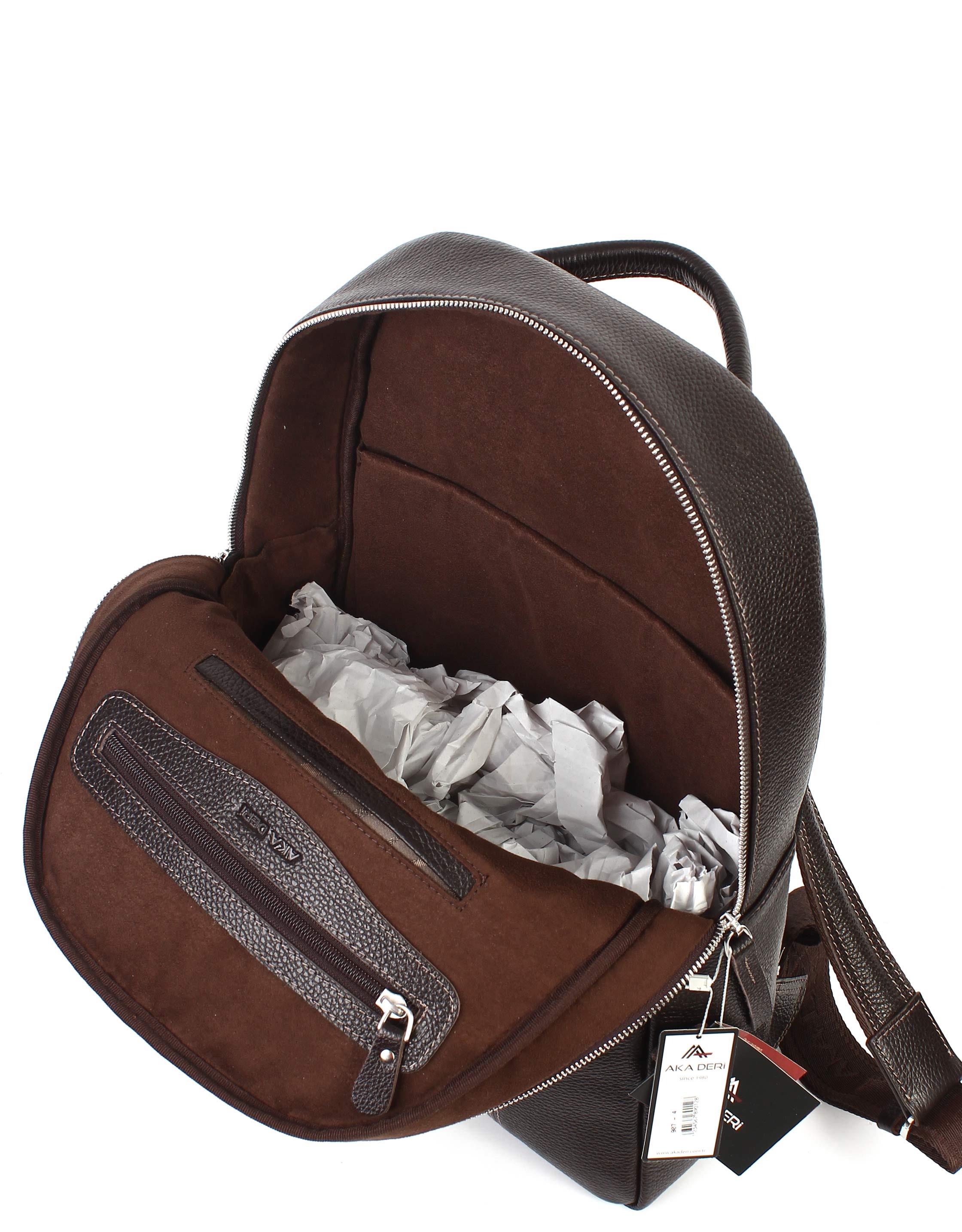 Aka Deri Kahverengi Sırt Çantası 907 4
