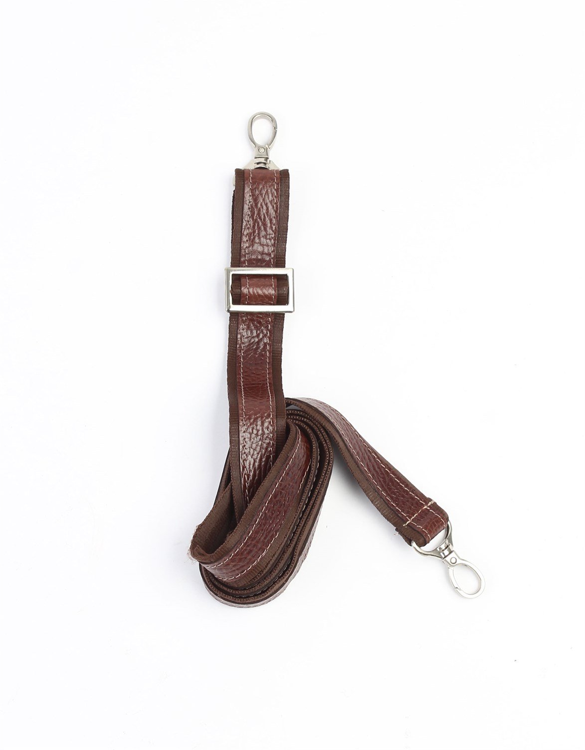 Aka Deri Parlak Kahve Omuz Askısı