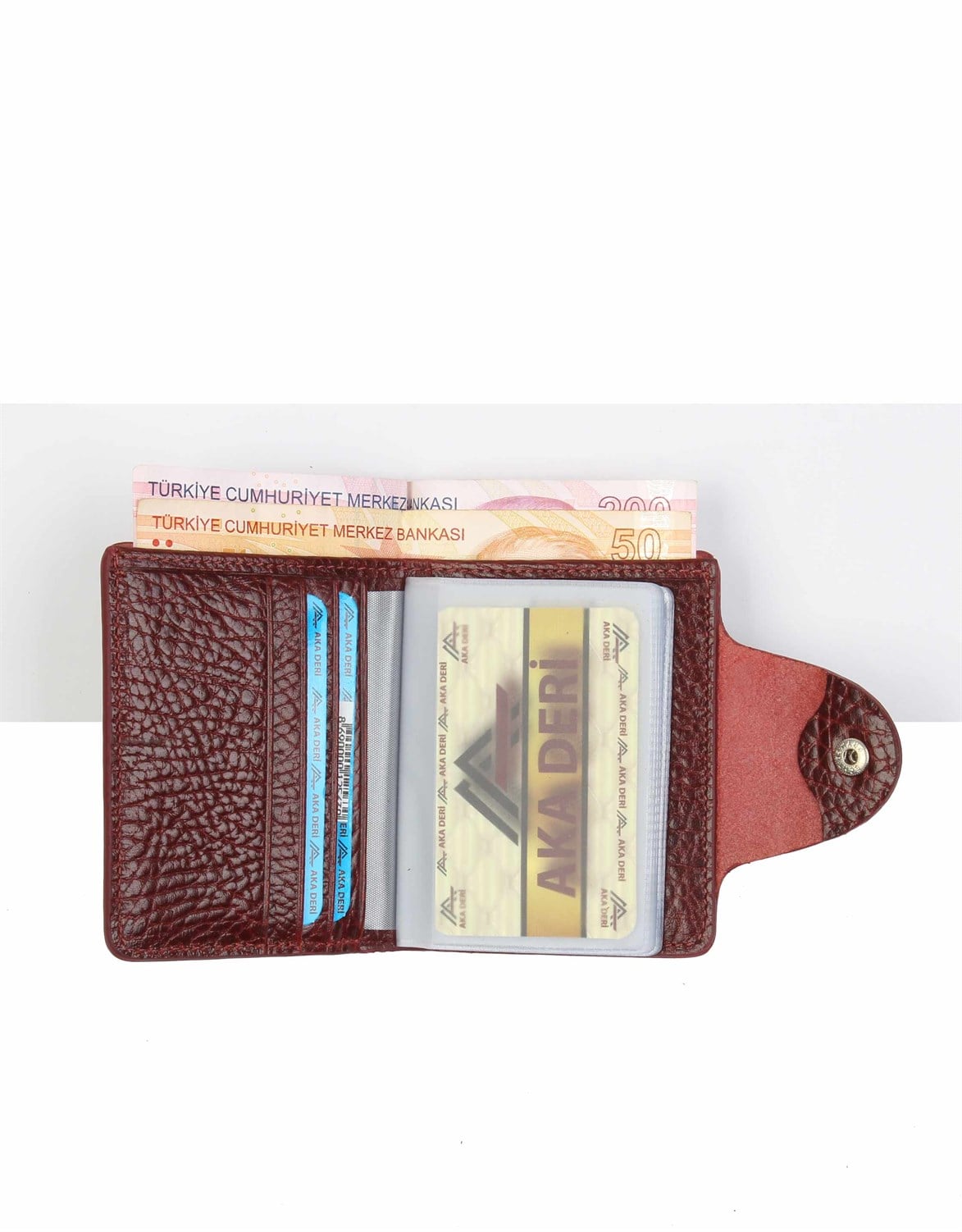 Aka Deri Bordo Kartlık Cüzdanı 057 70