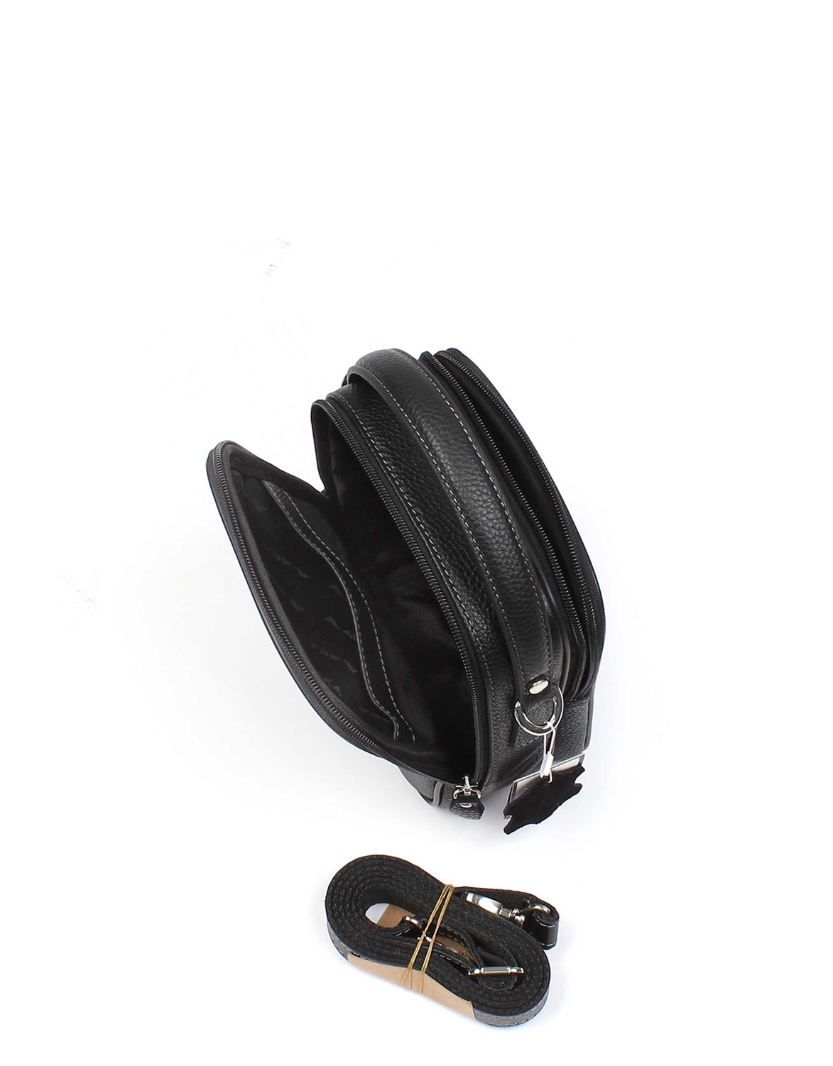 Aka Deri Siyah El ve Omuz Çantası 347 2